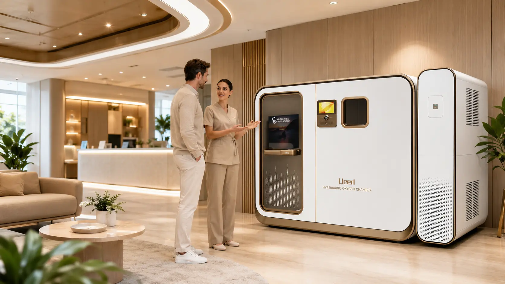 Modern wellness spa with oxygen chamber