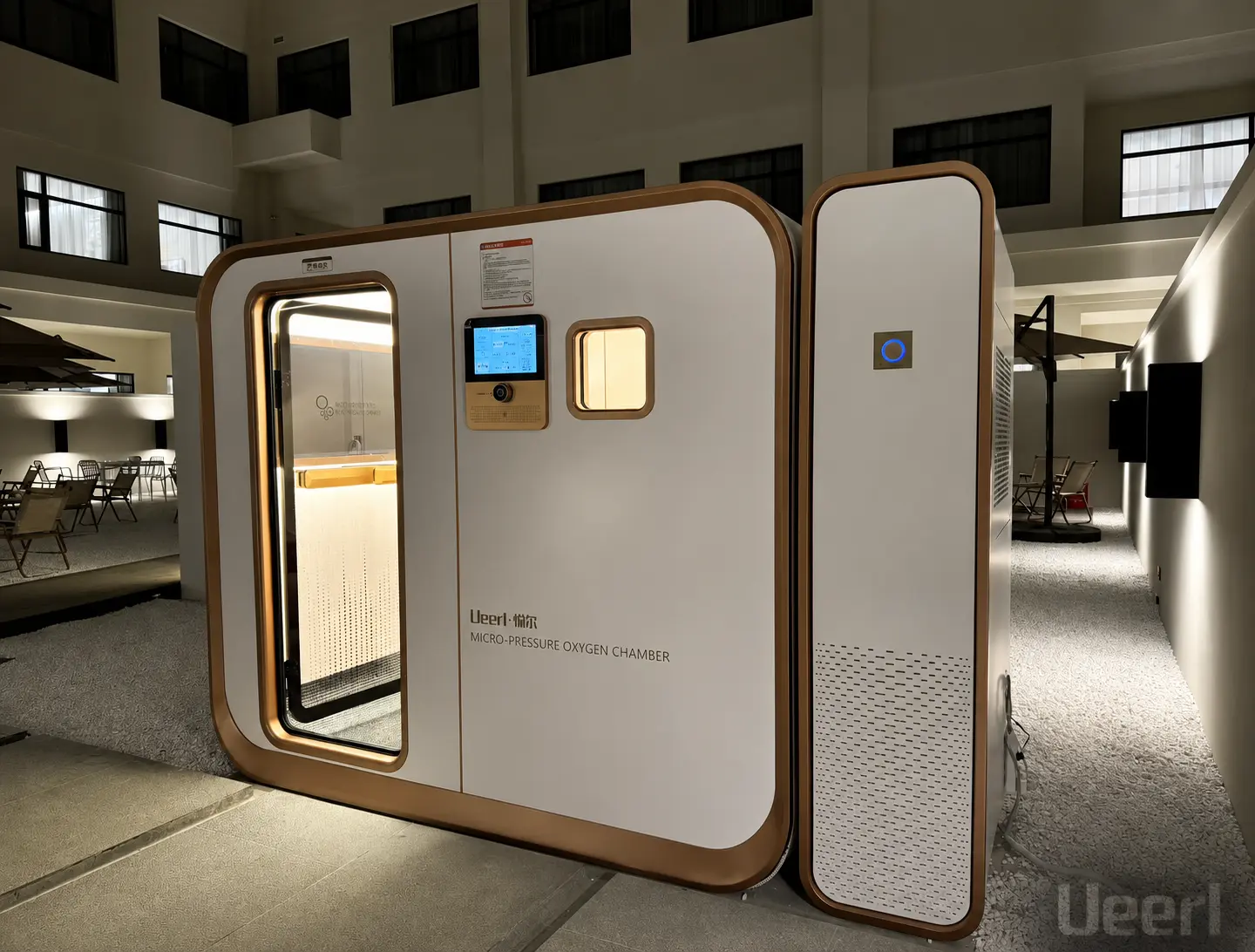 Ueerl room-style hyperbaric oxygen chamber for luxury hotels and wellness resorts