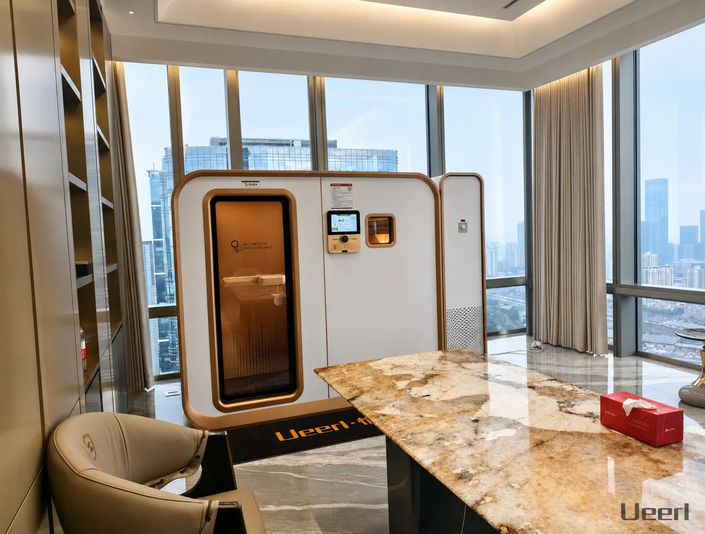 Ueerl room-style hyperbaric oxygen chamber for executive offices and workplace wellness