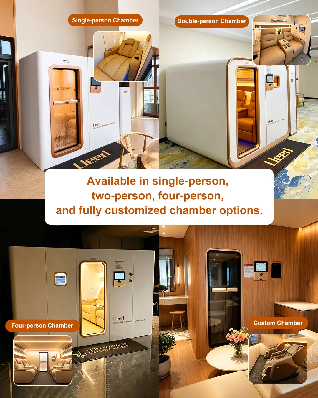 Ueerl modular room-style hyperbaric oxygen chamber installed in a modern home