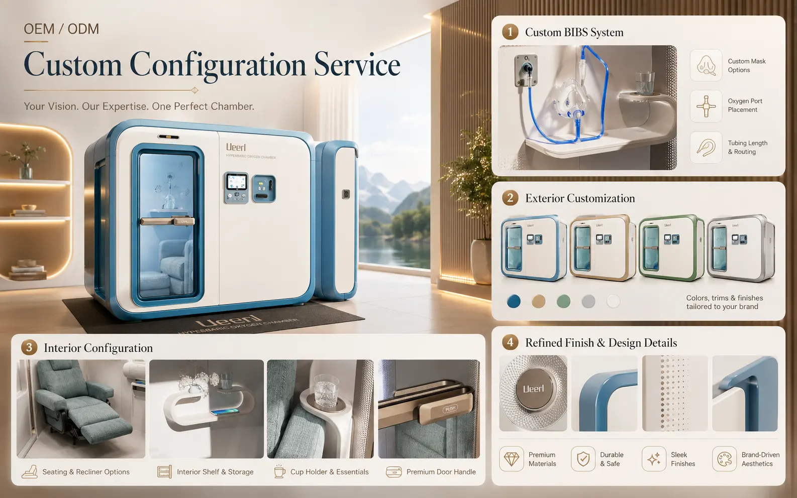 Ueerl OEM and ODM customization service for BIBS systems chamber appearance branding interiors and functional configurations