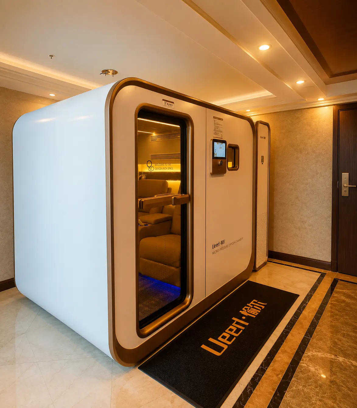 Premium resort wellness service featuring a Ueerl hyperbaric oxygen chamber