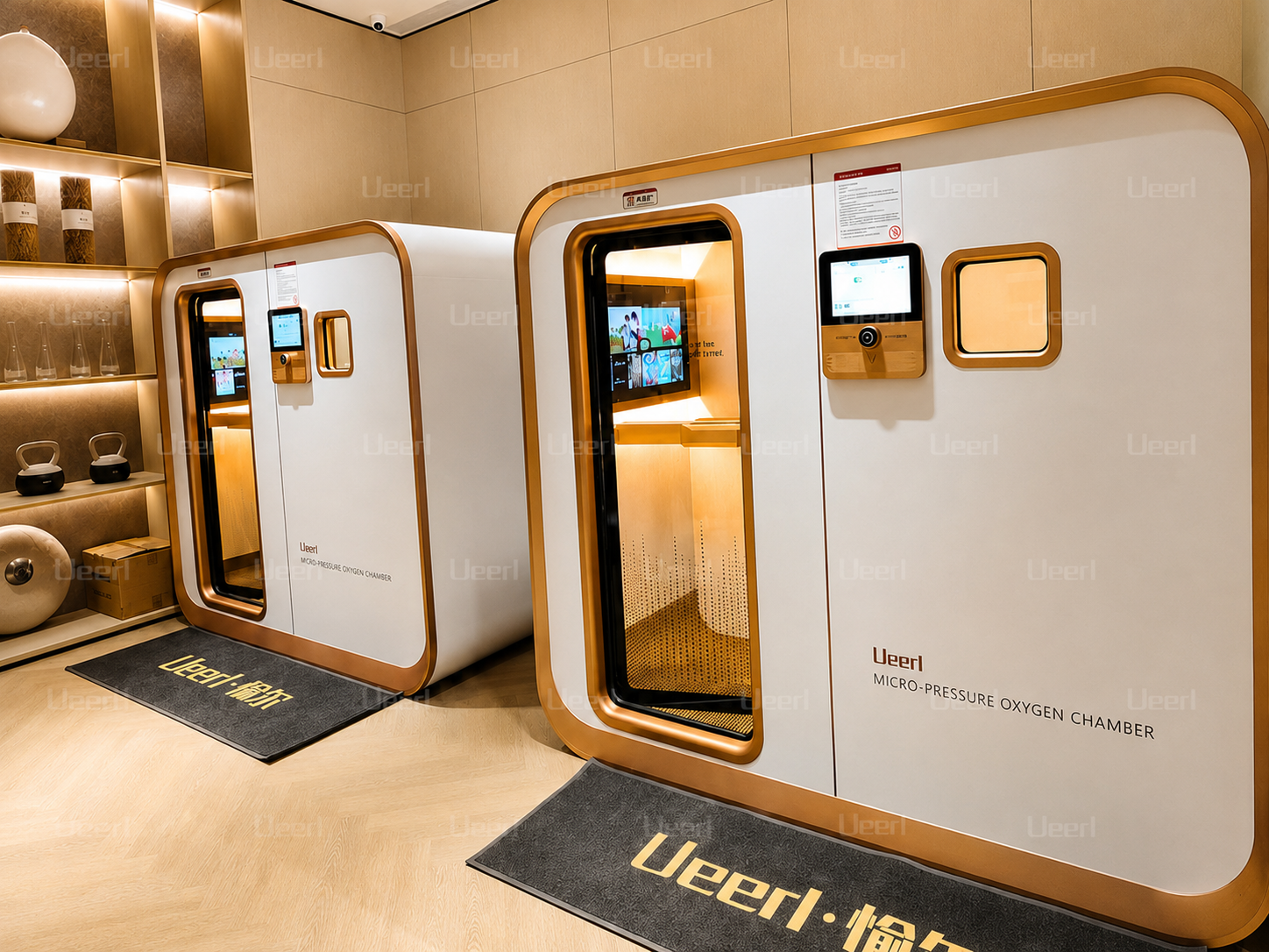 Two-person Ueerl hyperbaric chamber installation in a recovery center