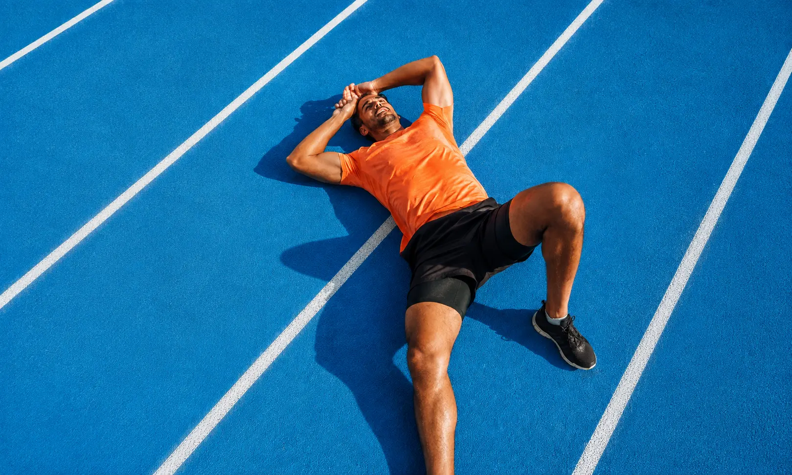 Athlete using recovery strategies after intensive training