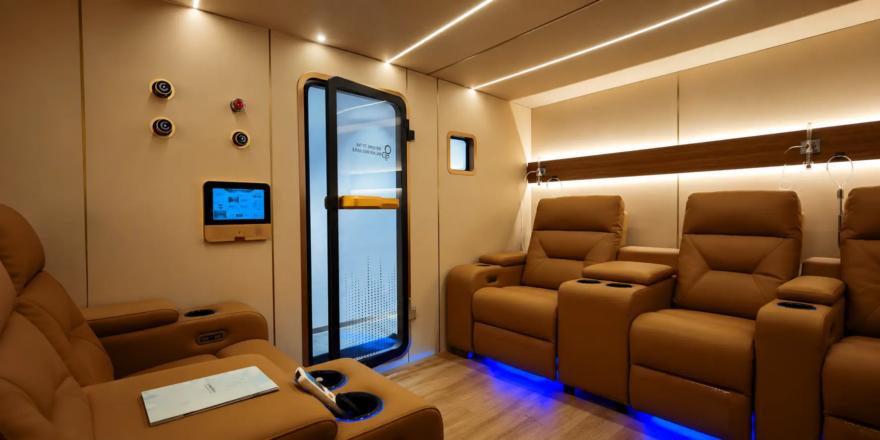 Premium corporate wellness suite with a Ueerl hyperbaric oxygen chamber