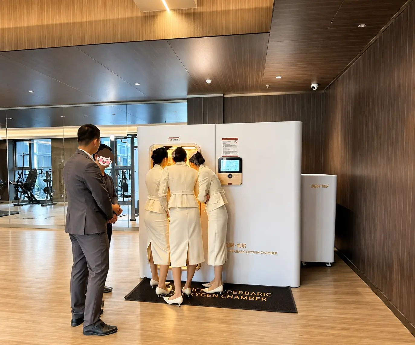 Ueerl room-style hyperbaric oxygen chamber in a premium spa and longevity center