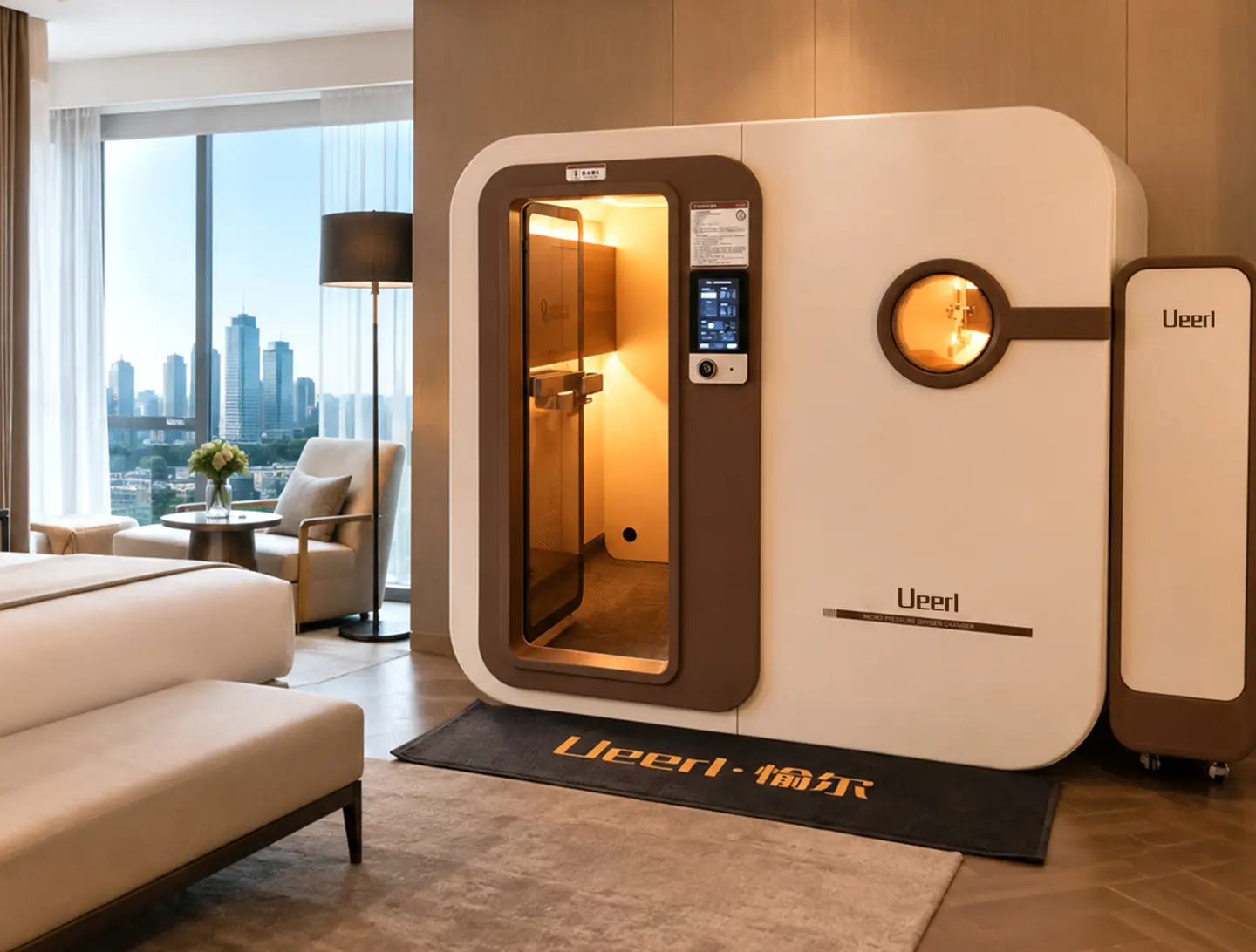 Ueerl hyperbaric oxygen chamber in a luxury resort and high-altitude wellness retreat