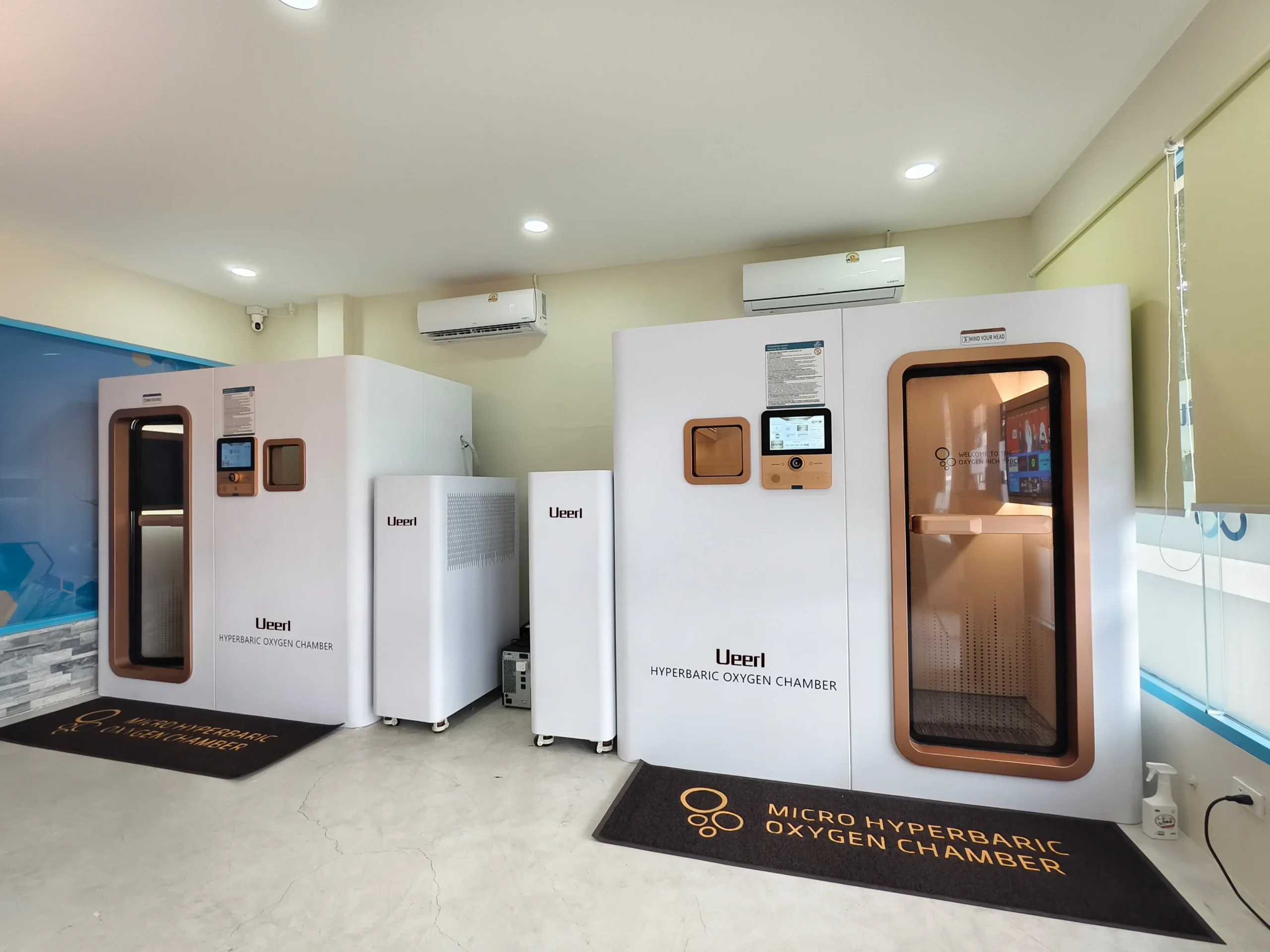 Ueerl hyperbaric oxygen chamber range installed for hyperbaric oxygen therapy, recovery and wellness applications