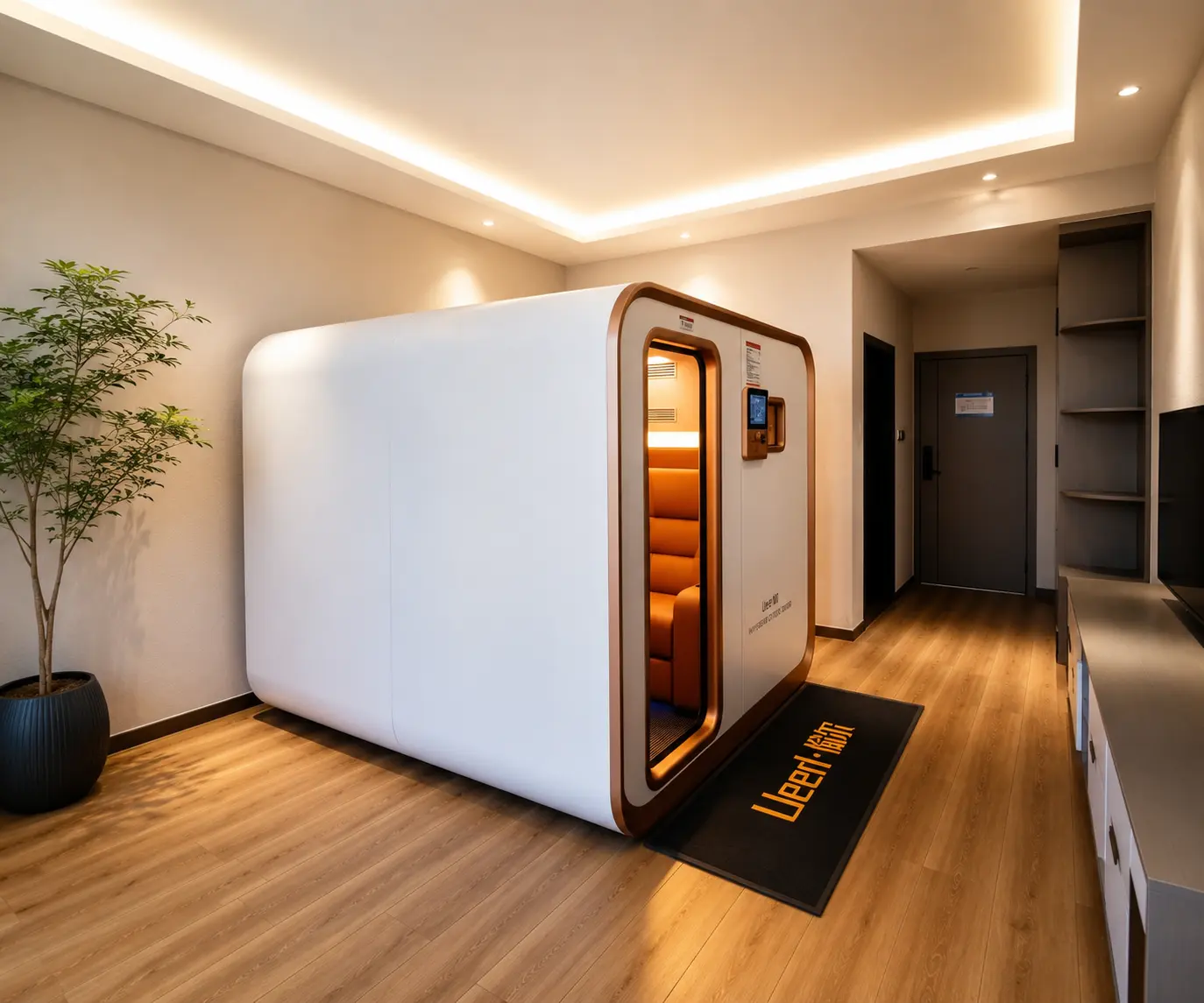 Multi-user Ueerl hyperbaric oxygen chamber in a private club wellness lounge