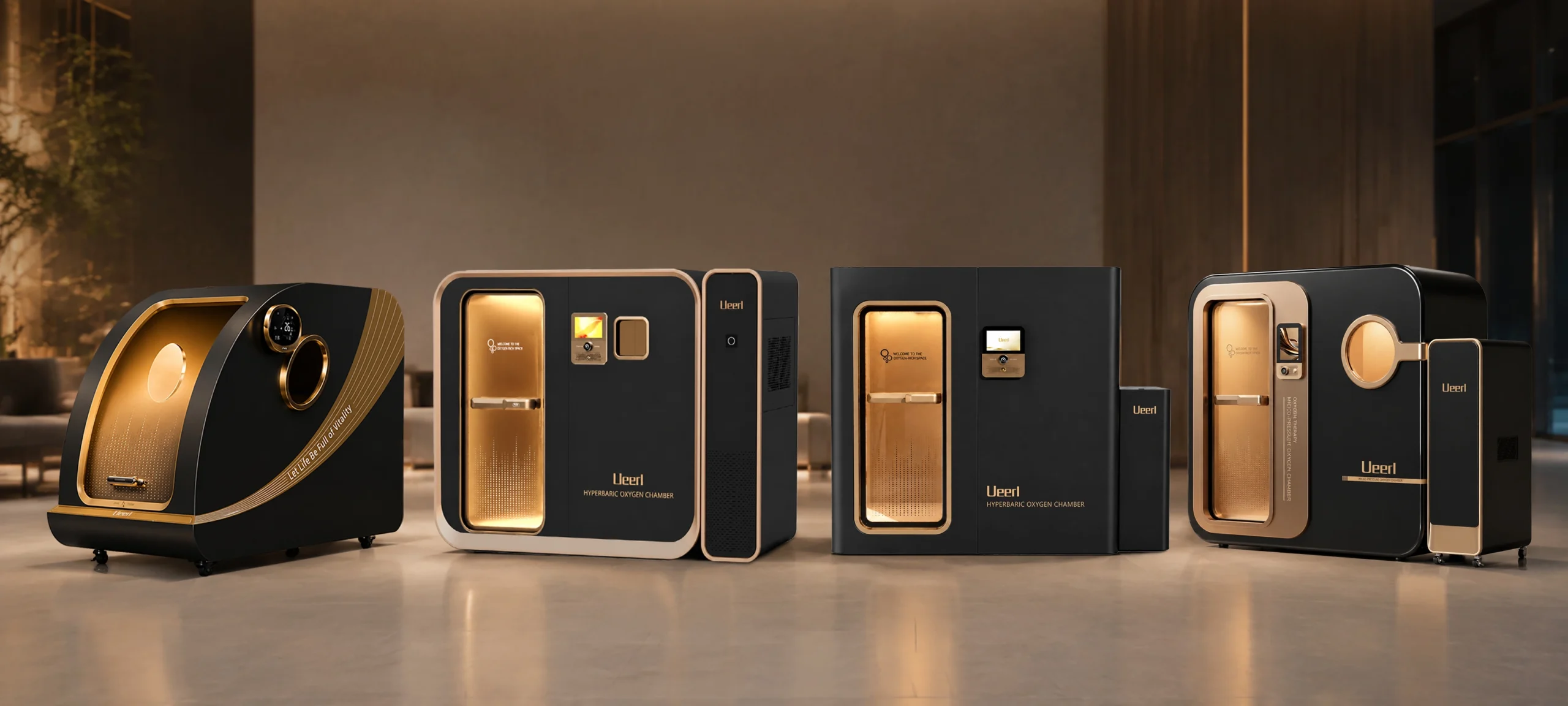 Ueerl hyperbaric oxygen chamber lineup for home and commercial wellness spaces
